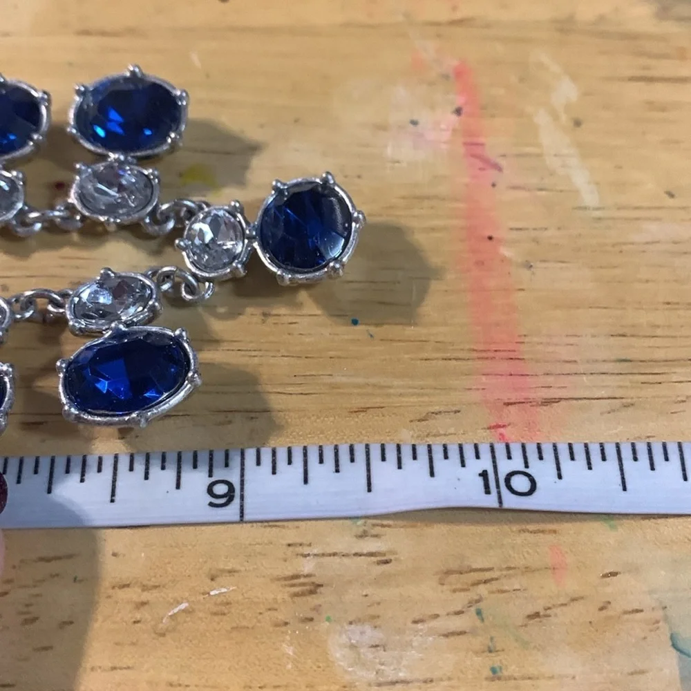 Avon Fancy Collar Blue Gemstone Necklace. NIB 2010